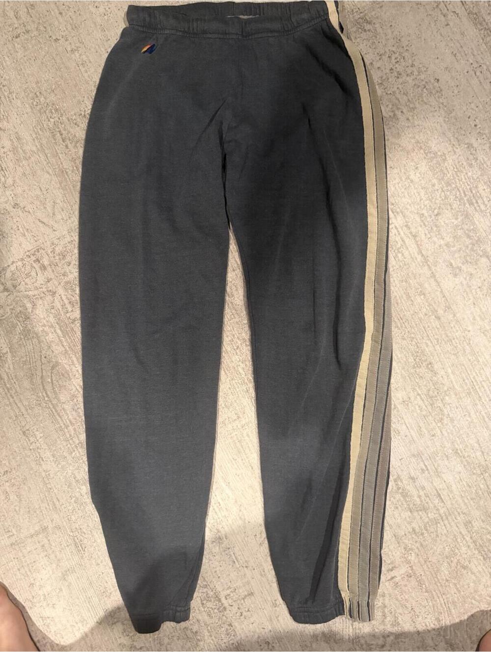 NWOT Aviator Nation Charcoal Grey 5 Stripe Sweatpant small - Picture 2 of 5